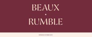 Maroon and gold Beaux Rumble Restaurant logo